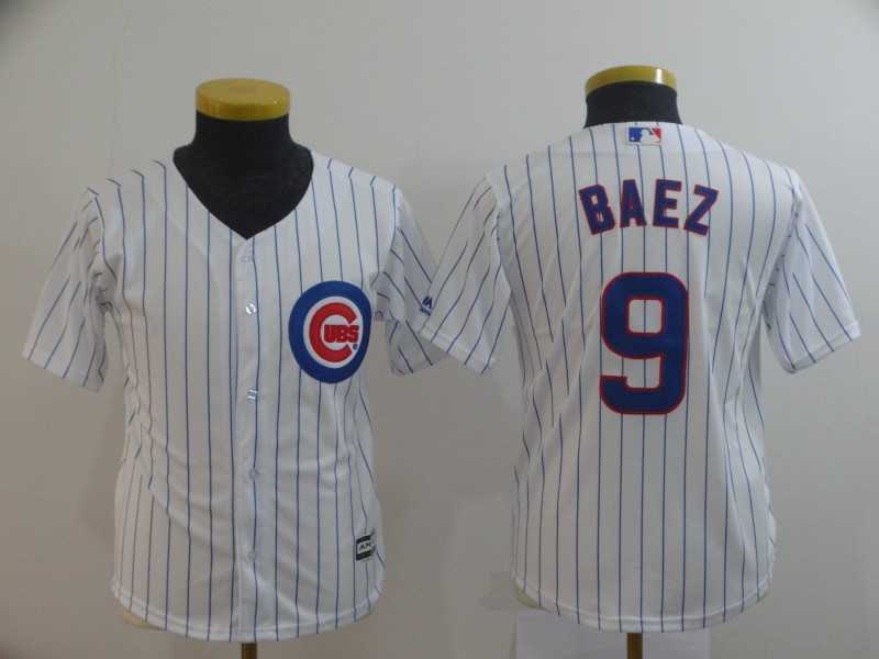 Youth Cubs 9 Javier Baez White Cool Base Jersey,We sell and wholesale Youth Cubs 9 Javier Baez White Cool Base Jersey on line form chian!